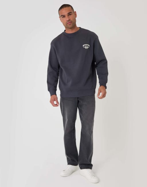 Threadbare Relaxed fit taste the classics graphic print sweatshirt in charcoal, 3 of 5