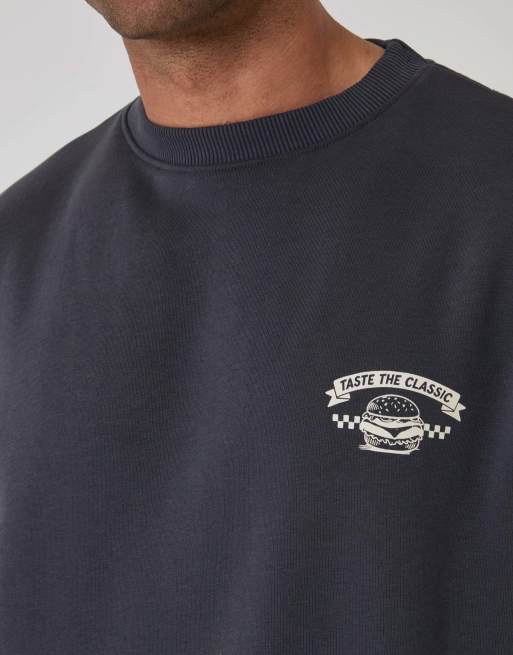 Threadbare Relaxed fit taste the classics graphic print sweatshirt in charcoal, 4 of 5