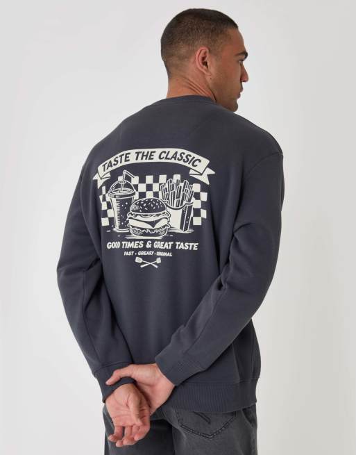 Threadbare Relaxed fit taste the classics graphic print sweatshirt in charcoal, 5 of 5