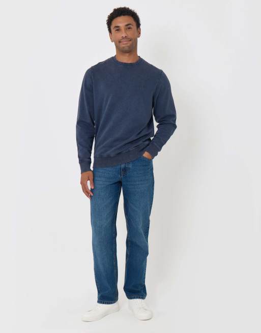 Threadbare Ribbed cotton sweatshirt in navy, 3 of 4