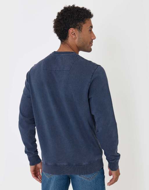 Threadbare Ribbed cotton sweatshirt in navy, 4 of 4