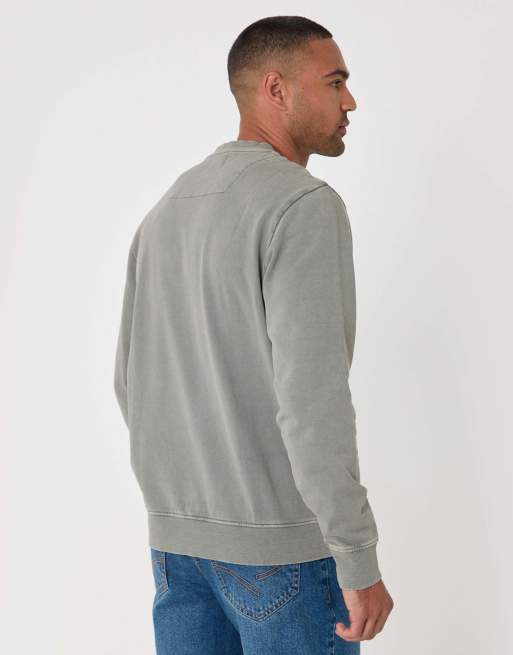 Threadbare Ribbed cotton sweatshirt in sage, 2 of 4