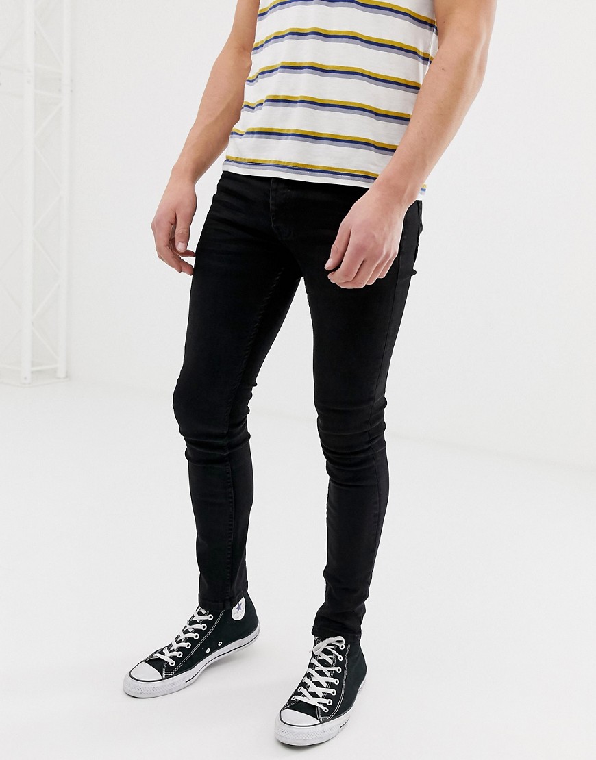 Threadbare – RILEY – Svarta superskinny jeans