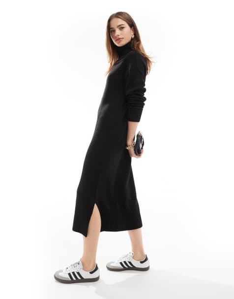 Threadbare - Robe pull longue à col roulé - Noir - view 1