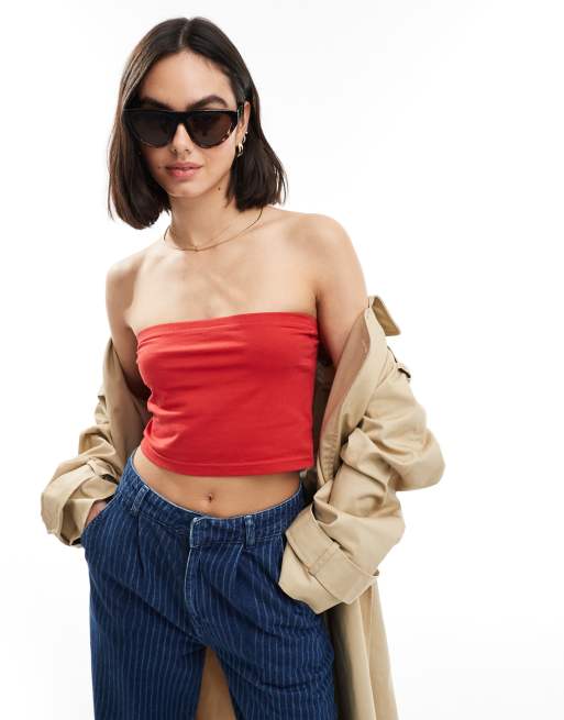 Threadbare – Röd bandeau-topp