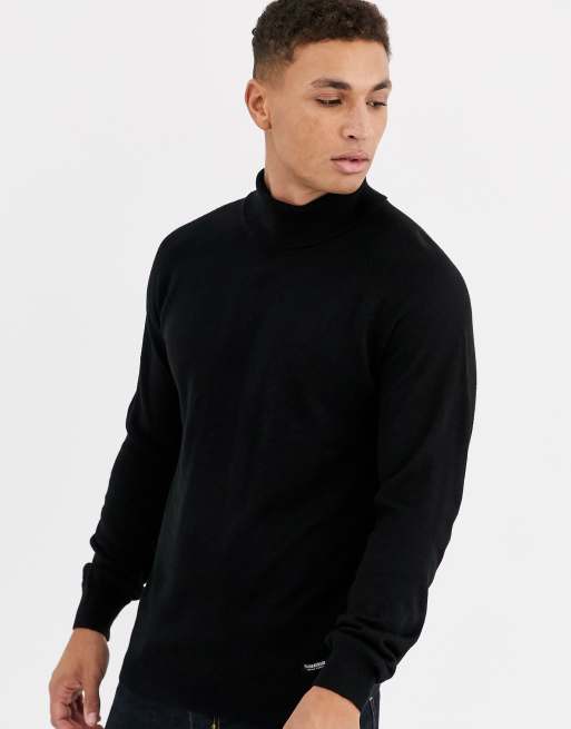 Threadbare roll neck in black | ASOS