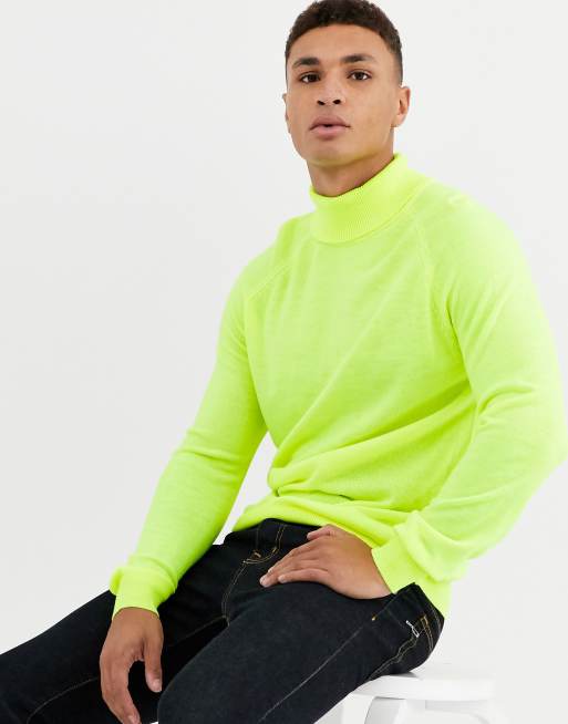 Neon yellow roll outlet neck