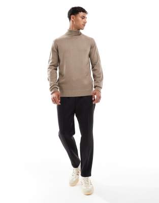 Threadbare Roll Neck Sweater In Neutral