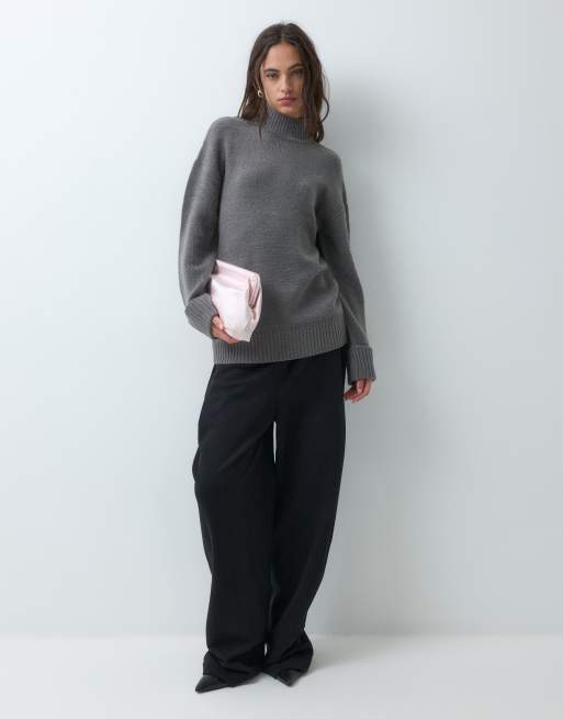 Threadbare Rollkragen-Strickpullover in Anthrazitgrau, 2 von 5