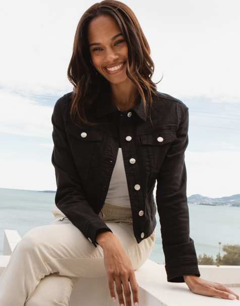 Threadbare 'rome' classic denim jacket in black - view 1