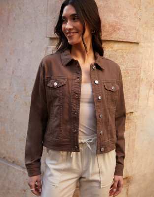 Threadbare 'rome' Classic Denim Jacket In Brown