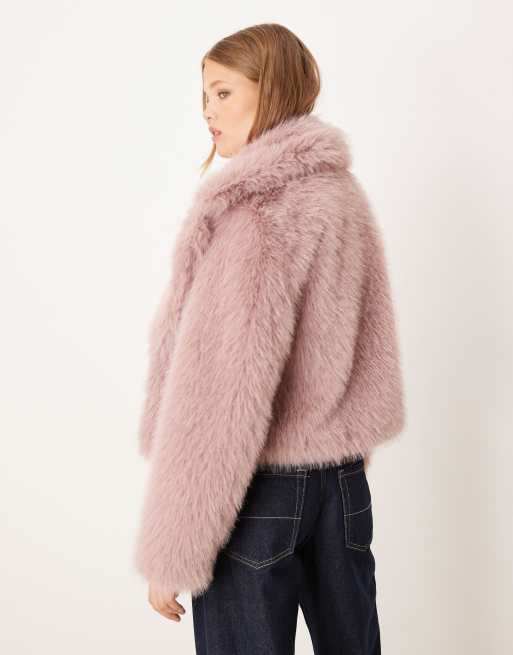 Threadbare – Rosa fuskpälsjacka med krage, 2 av 4