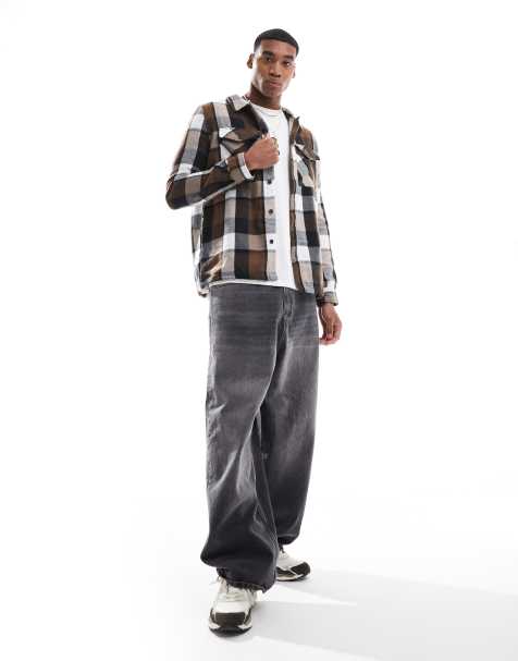 Threadbare – Rostfärgad, rutig, kraftig och borstad overshirt - view 1