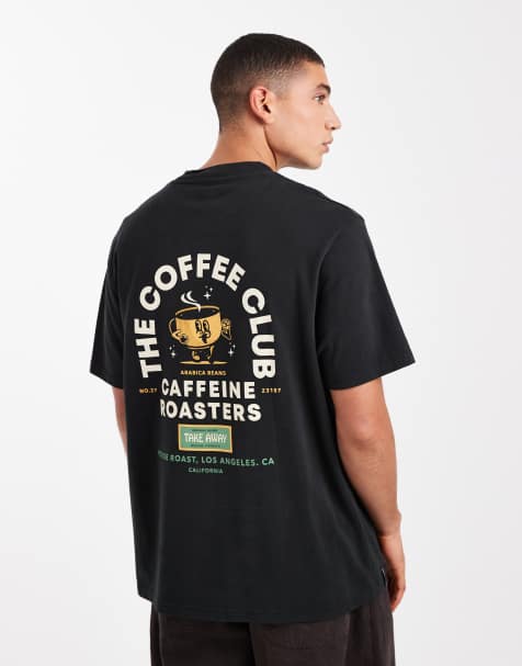 Threadbare - Ruimvallend T-shirt met grafische 'Coffee Club'-print in zwart - view 1
