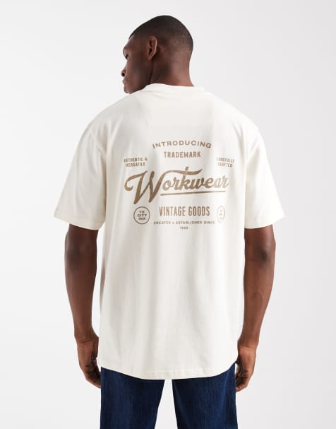 Threadbare - Ruimvallend T-shirt met grafische print in ecru - view 1