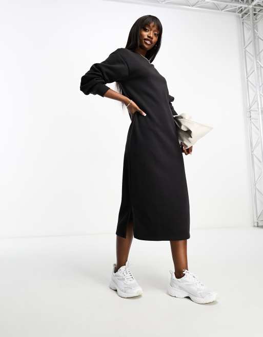 Asos black outlet midi