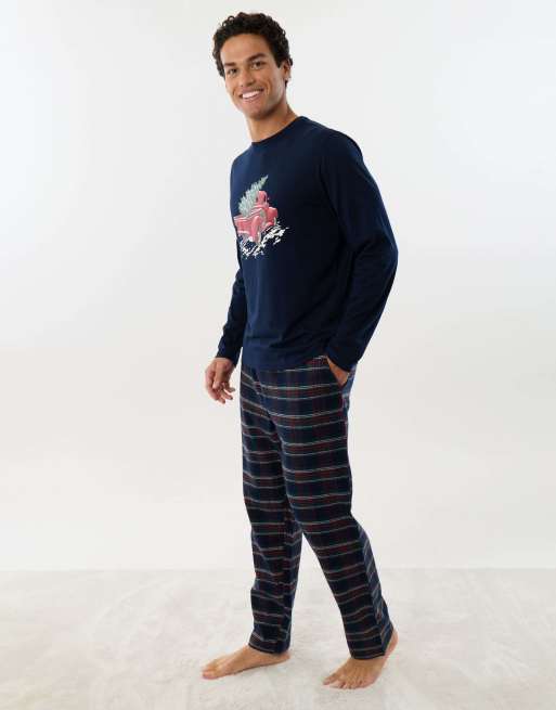 Threadbare Santa's truck christmas lounge set in navy, 4 of 4