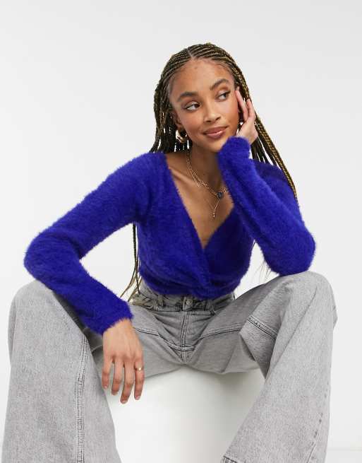 Threadbare sasha twist front fluffy cropped jumper