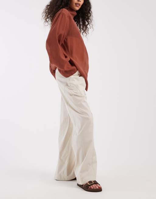 Threadbare – Schlupfhose aus Popeline in Steinbeige mit Einsätzen, 2 von 5