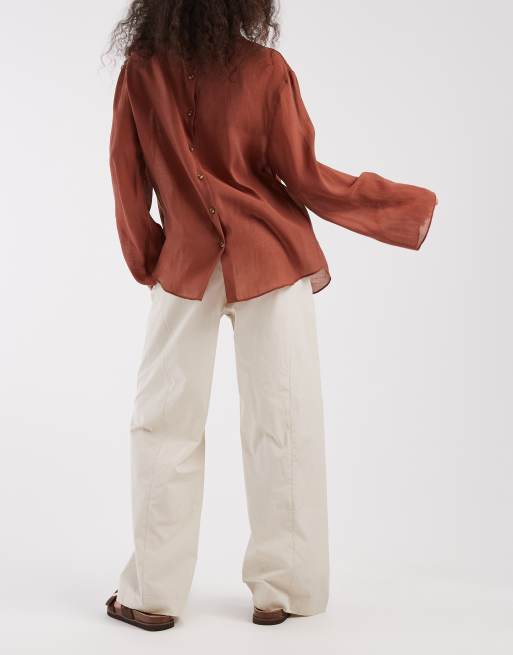 Threadbare – Schlupfhose aus Popeline in Steinbeige mit Einsätzen, 3 von 5