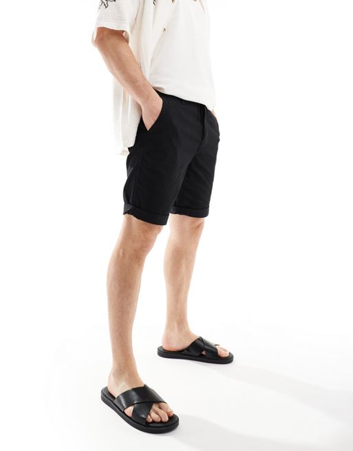Threadbare – Schwarze Chino-Shorts
