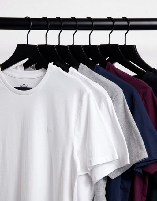 Threadbare - Set van 7 basic T-shirts in multi | ASOS