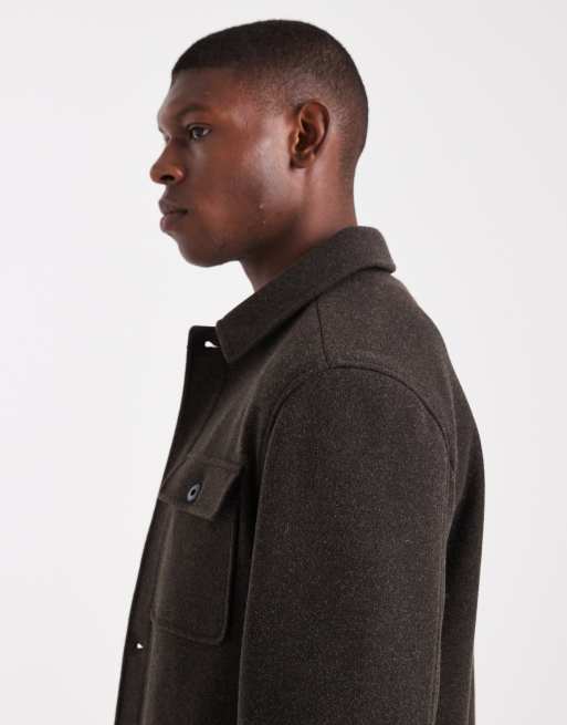 Threadbare shacket with front pockets in chocolate brown, 4 of 5
