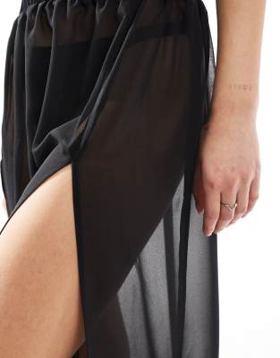 Threadbare Sheer Beach Maxi Skirt