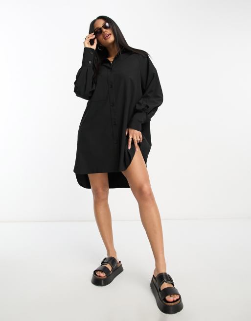 Black short shirt store dress