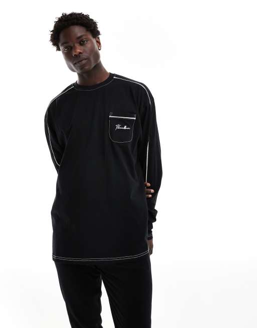 Threadbare - Shiv - Loungeset met korte mouwen in zwart, 3 van 4