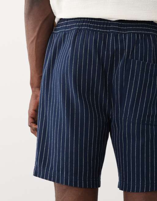 Threadbare - Short à fines rayures - Bleu marine, 3 de 5