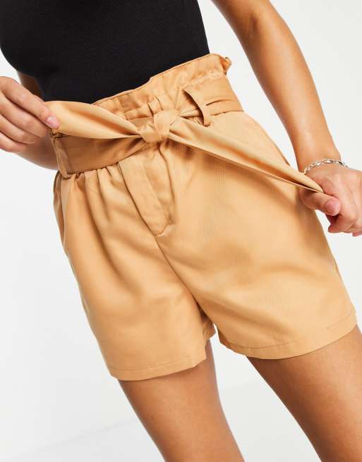Threadbare - Short met riem en hoge taille in bruin