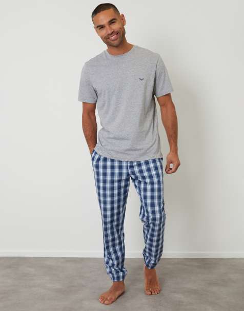 Threadbare Short sleeve check pyjama set in grey - view 1