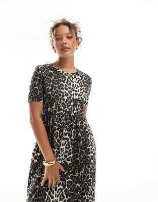 Threadbare Short Sleeve Jersey Midi Dress With Drop Waist