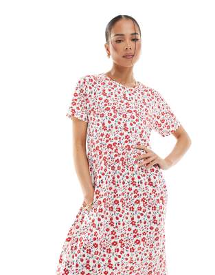 Threadbare Short Sleeve Jersey Midi Dress With Pockets