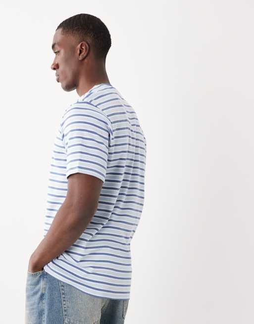 Threadbare short sleeve stripe t-shirt in white and blue, 4 of 5