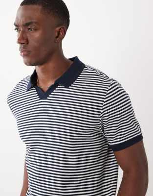 Threadbare Short Sleeve Striped Polo Shirt In Multi