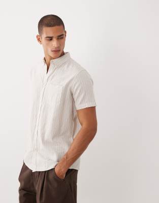 Threadbare Short Sleeve Striped Shirt In Multi