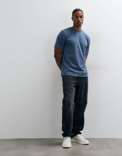 Threadbare short sleeve T-shirt in blue marl, 3 of 5