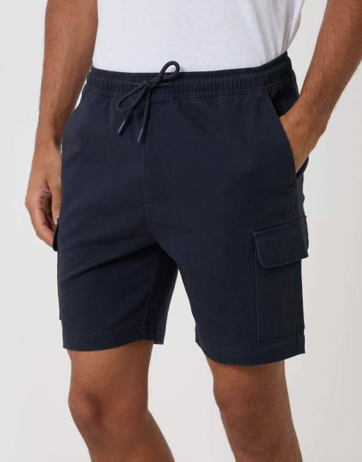 Threadbare Shorter length stretch cargo shorts in navy, 2 of 4