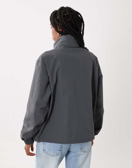 Threadbare shower proof funnel neck jacket in charcoal grey, 4 of 4