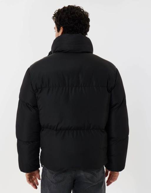 Threadbare Showerproof funnel neck puffer coat in black, 2 of 5