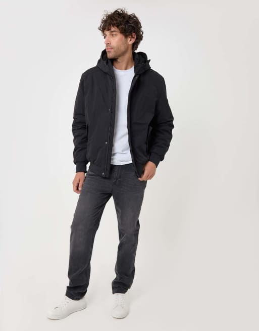 Threadbare Showerproof jacket with borg lined hood in black, 3 of 4