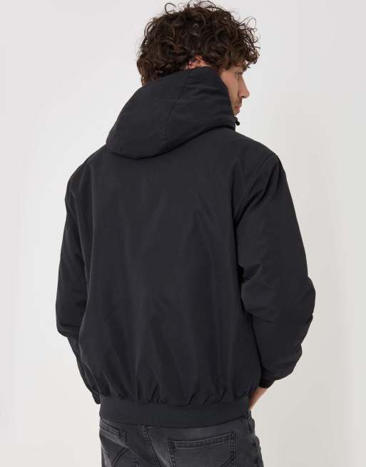 Threadbare Showerproof jacket with borg lined hood in black, 4 of 4