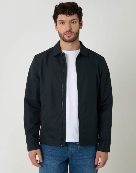 Threadbare Showerproof lightweight zip through jacket in navy - view 1