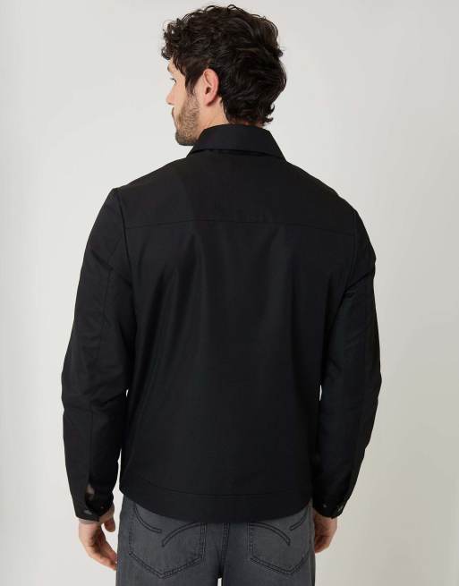 Threadbare Showerproof lightweight zip up jacket in black, 2 of 5
