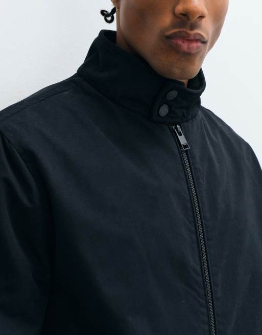 Threadbare Showerproof Microfibre Harrington Jacket in Black, 2 of 5