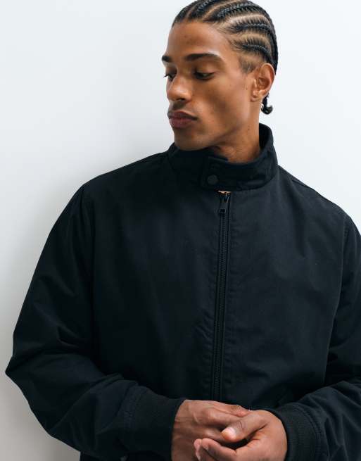 Threadbare Showerproof Microfibre Harrington Jacket in Black, 4 of 5