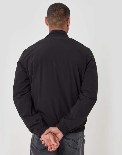 Threadbare Showerproof ripstop harrington jacket in black, 4 of 4