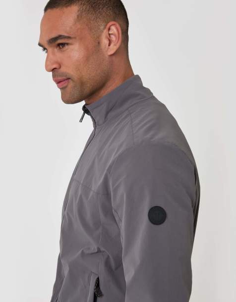Threadbare Showerproof ripstop harrington jacket in slate grey - view 1